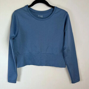 Offline by Aerie Seamless Athletic Crop Top Blue Long Sleeve Stretch  Women's XL
